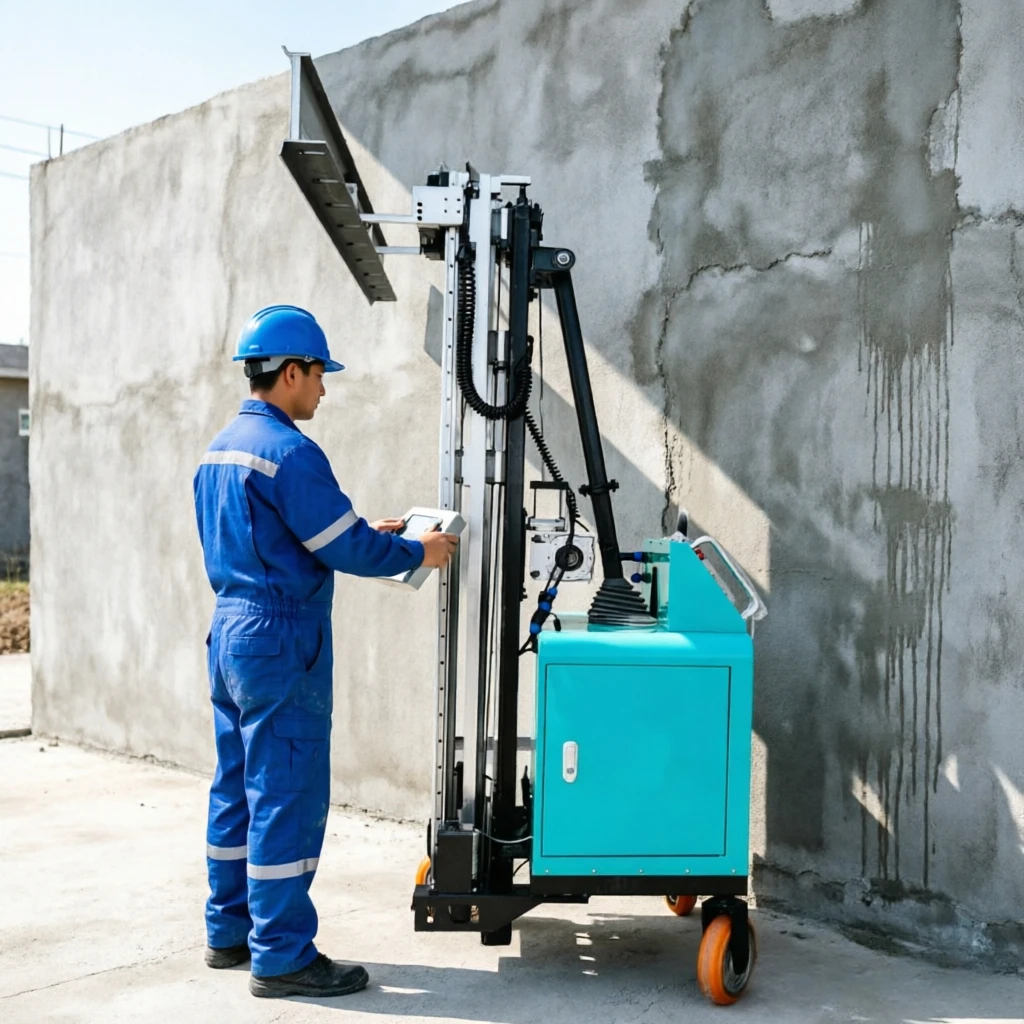 Base Wall Plaster Automatic Vertical Robot Stable Operation Rural House Cement Sand Mortar Interior Construction Machinery