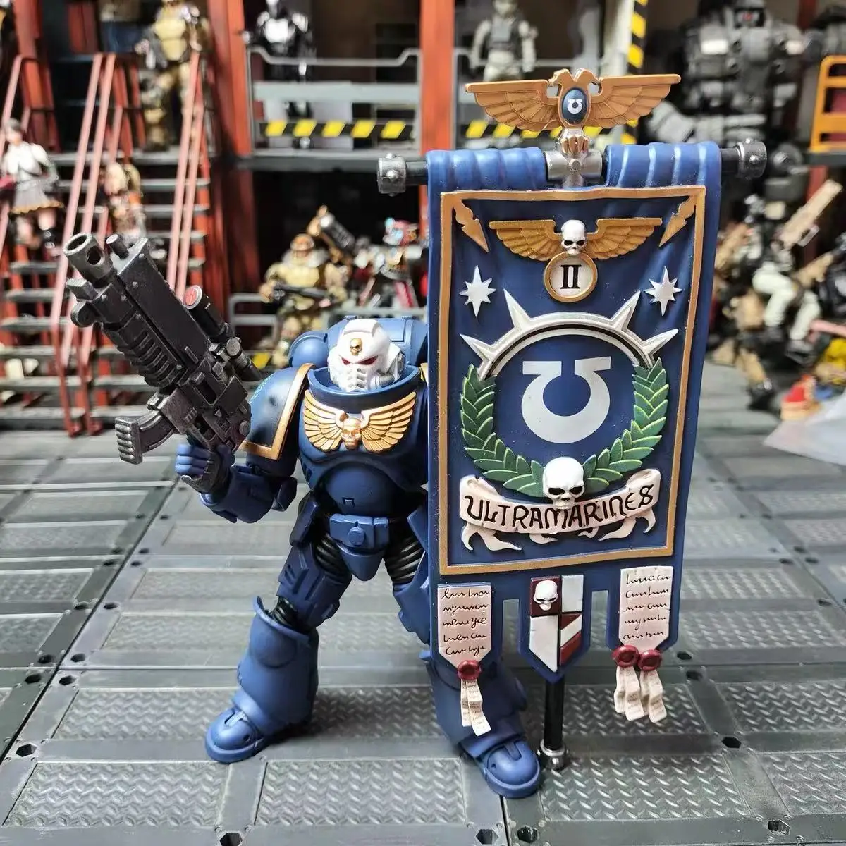 【JOYTOY】Warhammer 40K Ultramarines Heroes of The Chapter Primaris antiguo Posca 1/18 figura de acción de juguete