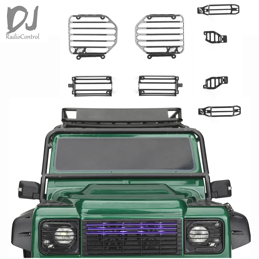 

DJ Metal Lampshade Headlights Lamp Front and Rear Cover for 1/10 Defender d110 RC Crawler Car Upgrade Accessories rc carros