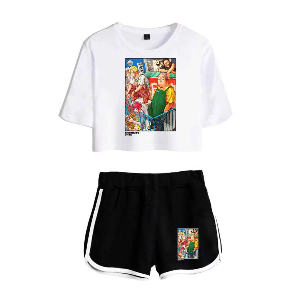 Anime Sakamoto Days Taro Sakamoto Tshirt Suit Vintage 90s logo Merch Tops Two Piece Set Shorts+Lovely TShirt Suit Harajuku