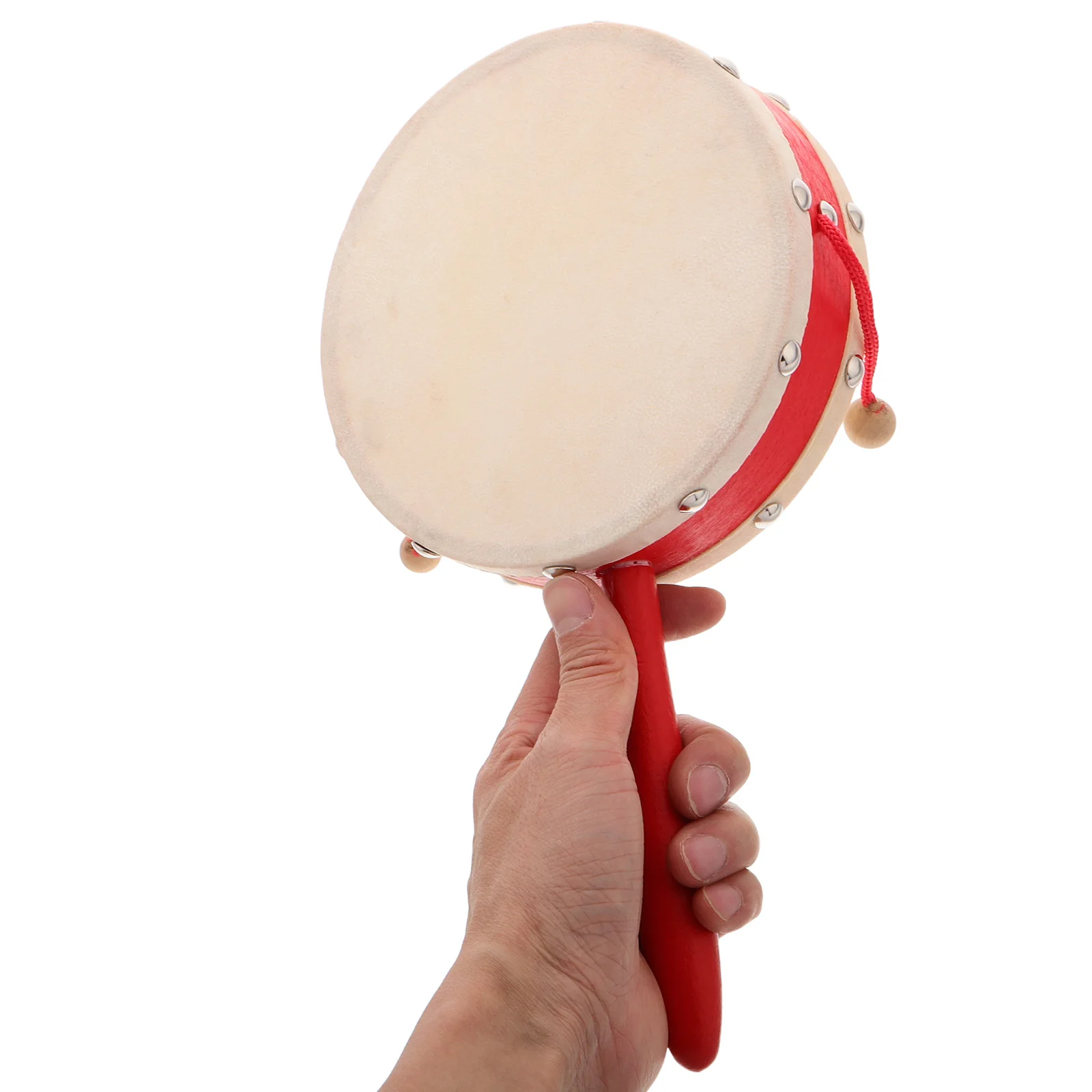 

Percussion Children Rattle Double Row Jingles Portable Drum Drums Baby Sheepskin Hand Musical Toys Instruments