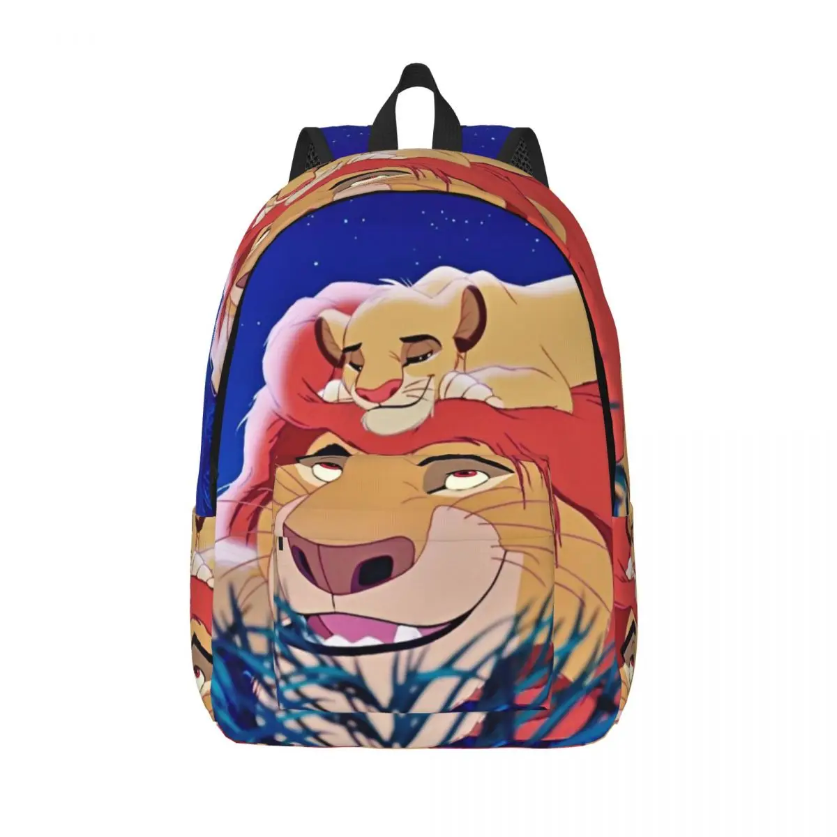 

Lion King Simba Fashion Backpack Durable Student Work Daypack for Men Women Laptop Canvas Bags