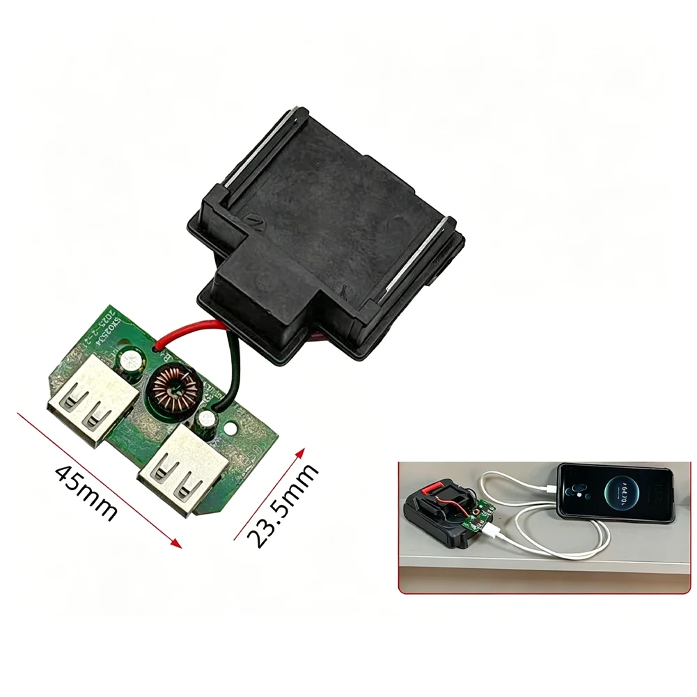 5V Mobile Charging Blue black Dual USB Charger Red Positive Terminal Black Negative Terminal Plastic Housing For DIY Projects
