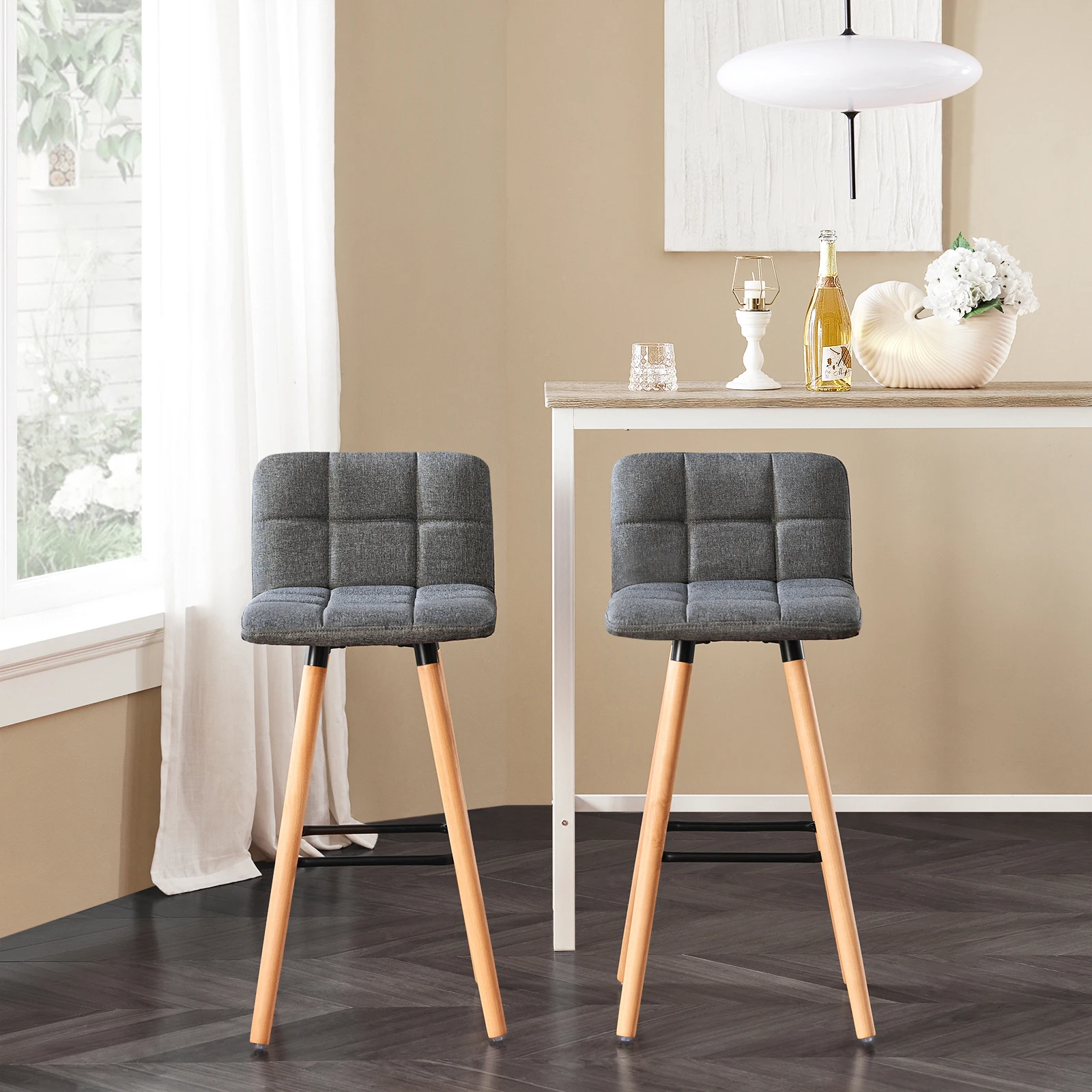 SoBuy FST50x2 Sgabello da bar Sgabello da bar con schienale altezza...
