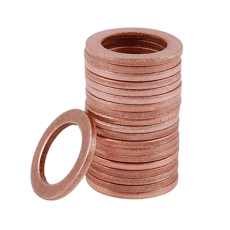 

200Pcs 12Mm X 18Mm X 1.5Mm Copper Flat Washer Ring Sealing Fitting