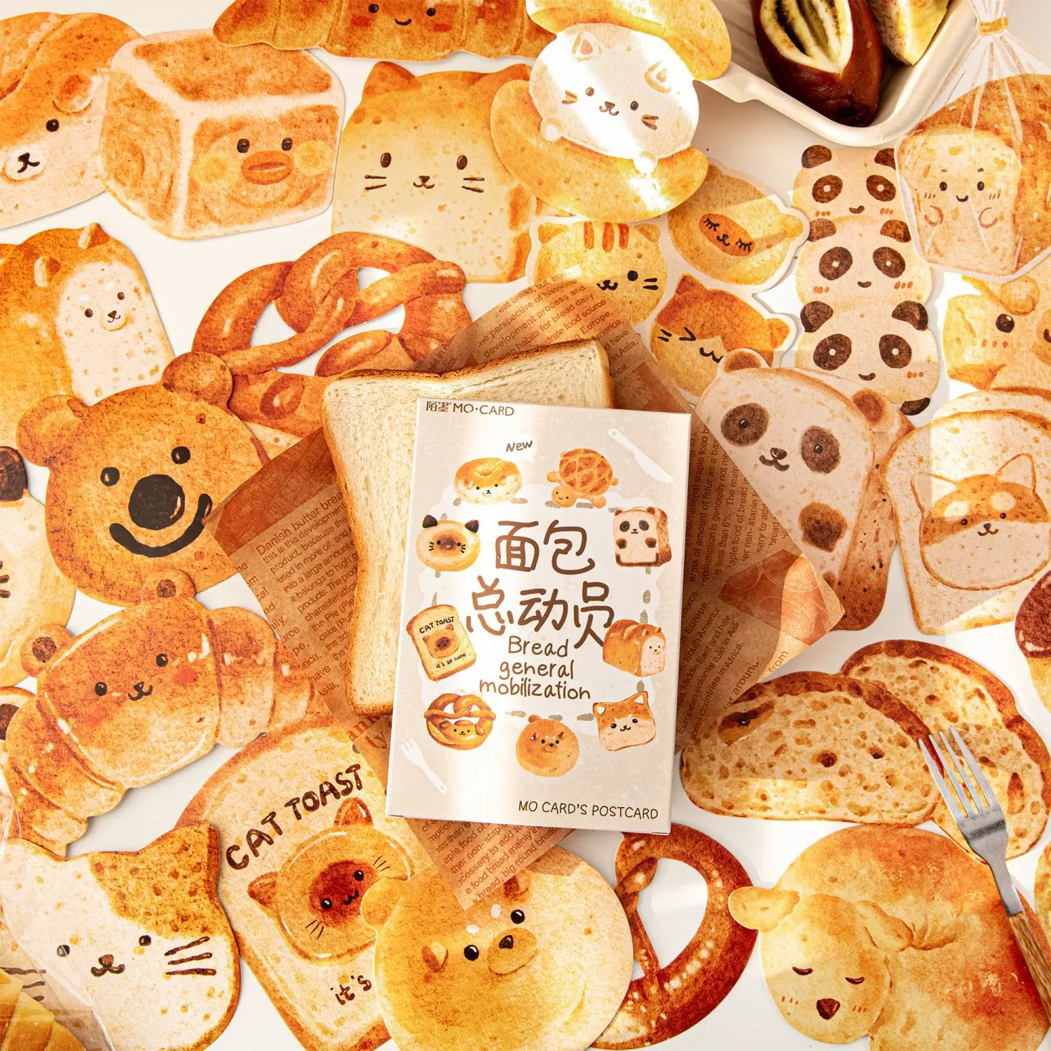 

15pcs Cute Animal Shape Bread Bake Card As Party Invitation DIY Decoration Gift Card Message Card Postcard