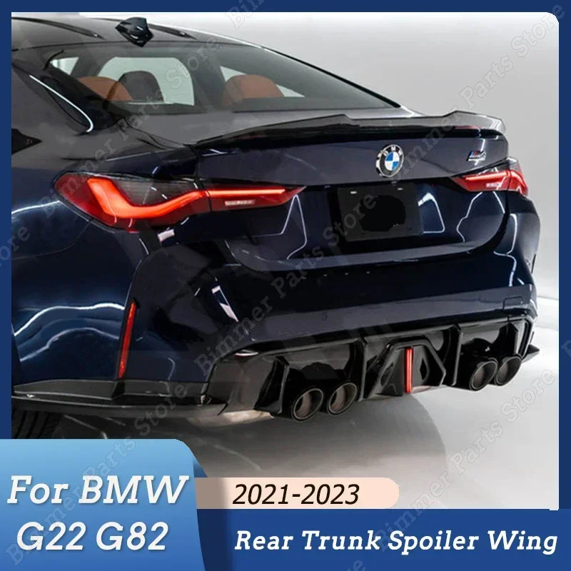 

For BMW 4 Series G22 G82 420d 420i 430i 430d M440i M4 2021 2022 2023 Car Rear Trunk Roof Spoiler Wing PSM Style Accsesories