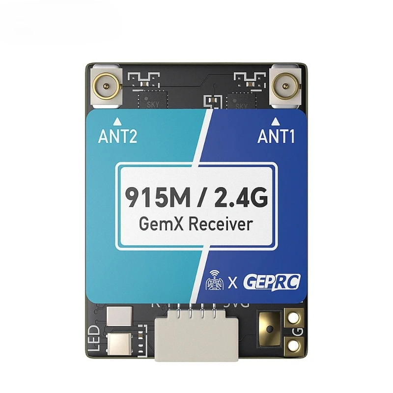 

1pcs ELRS 915M/2.4G GemX Gemini Receiver 25-1000Hz Refresh Rate, Voltage 5V, Return Power 100mw, Ipex1 Antenna for RC FPV Drone
