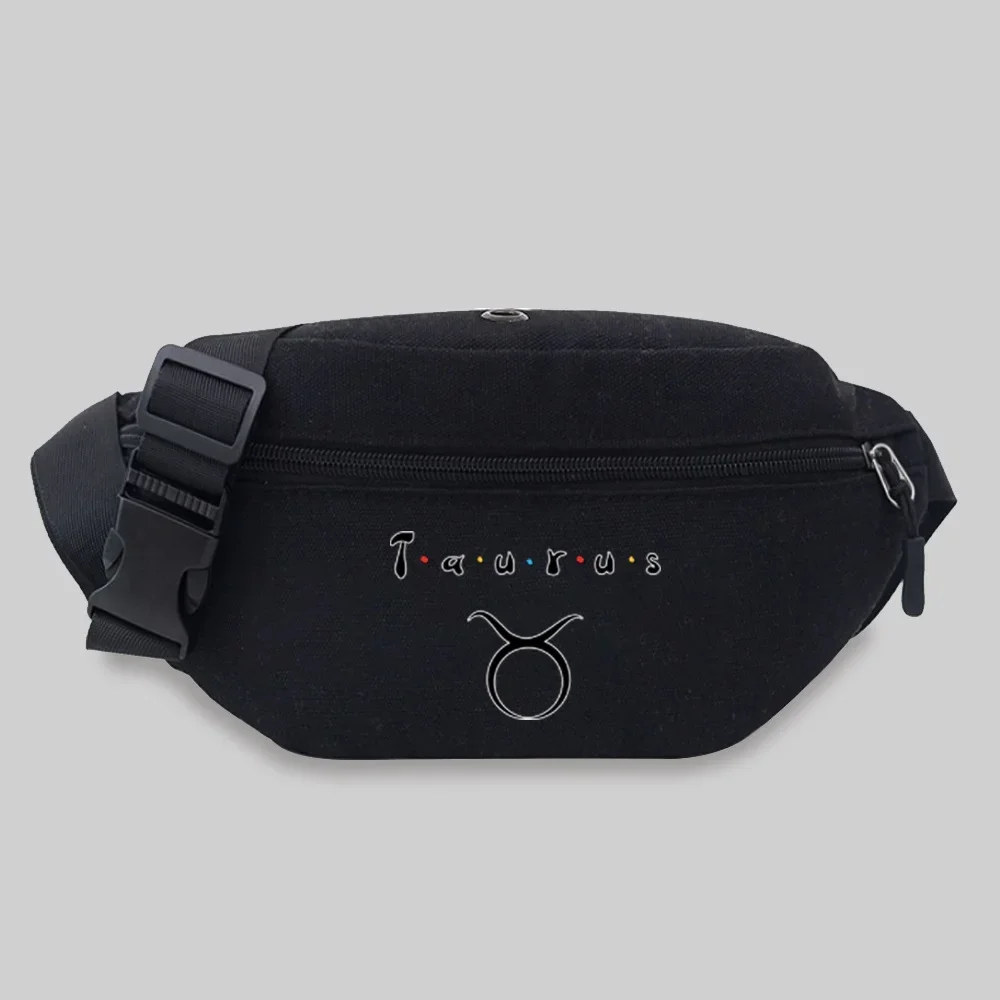 Waist Pack Outdoor Sports Bag Canvas Pouch Constellation Pattern Series Lightweight Black Leisure Chest Bag Wild Fanny Pack 2025