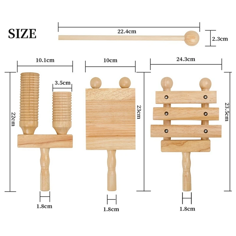 6-częściowy zestaw zabawek do wczesnej edukacji dla dzieci Instrument perkusyjny Zewnętrzne pomoce do nauczania muzyki wczesnej edukacji Łatwe w użyciu