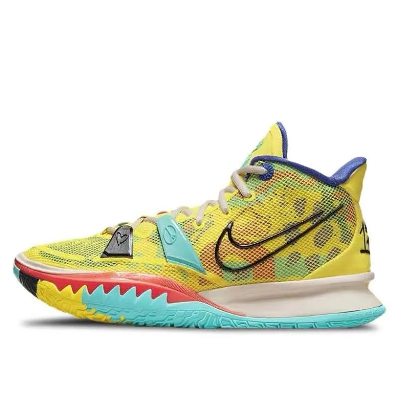 Nike Kyrie 7 Peace and Love Air Zoom combat basketball shoes men and women with lemon yellow