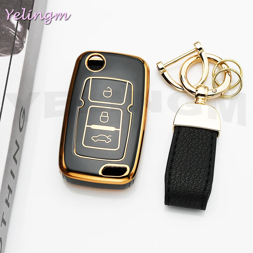 3 Button Folding Remote Car Key Case Cover for Geely Emgrand EU 7 EC7 EC715 EC718 EC7-RV EC715 EC718-RV GC5 GC6 EC8 SL Keychain