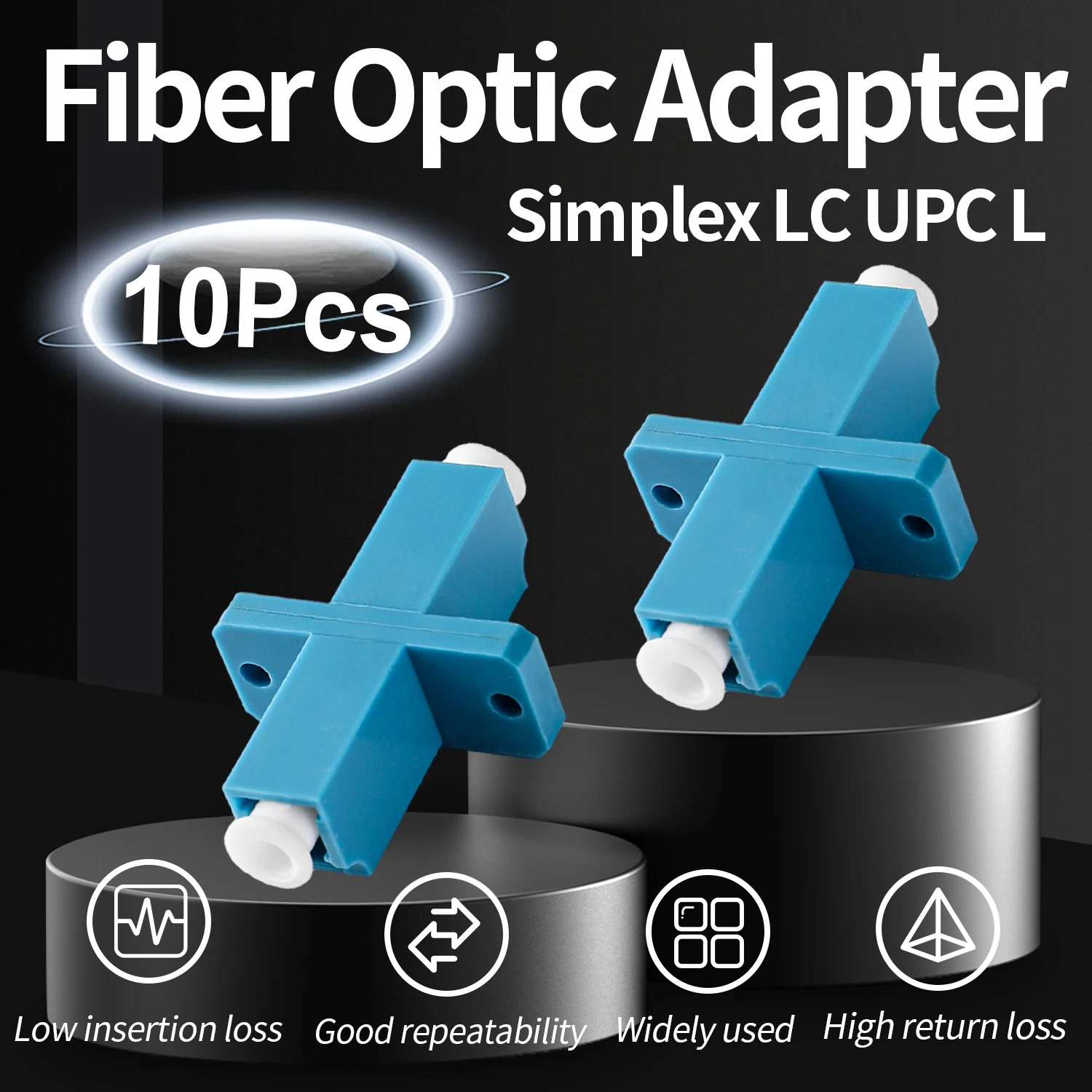 

10 Pcs LC UPC Couplers, Simplex Fiber Optical Adapters Cable Connectors Wing Bracket Type Flange Ftth