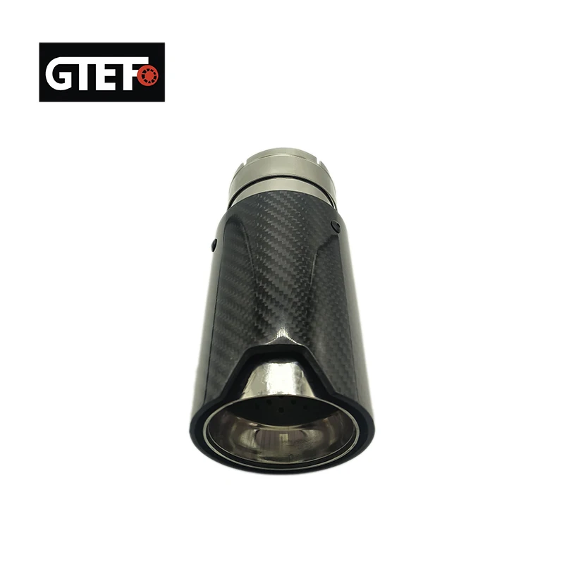 GTEFO 1 Piece Single Glossy Carbon Fiber Exhaust Pipe Muffler Tip For BMW M Performance