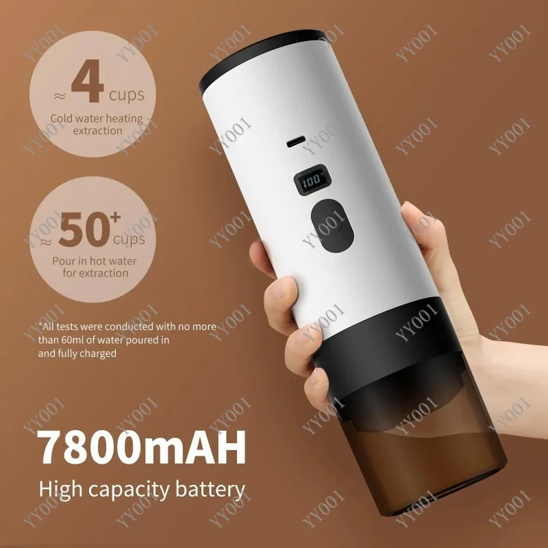 Mini Electric Coffee Maker 20Bar Wireless Portable Espresso Machine for Home Office Outdoor