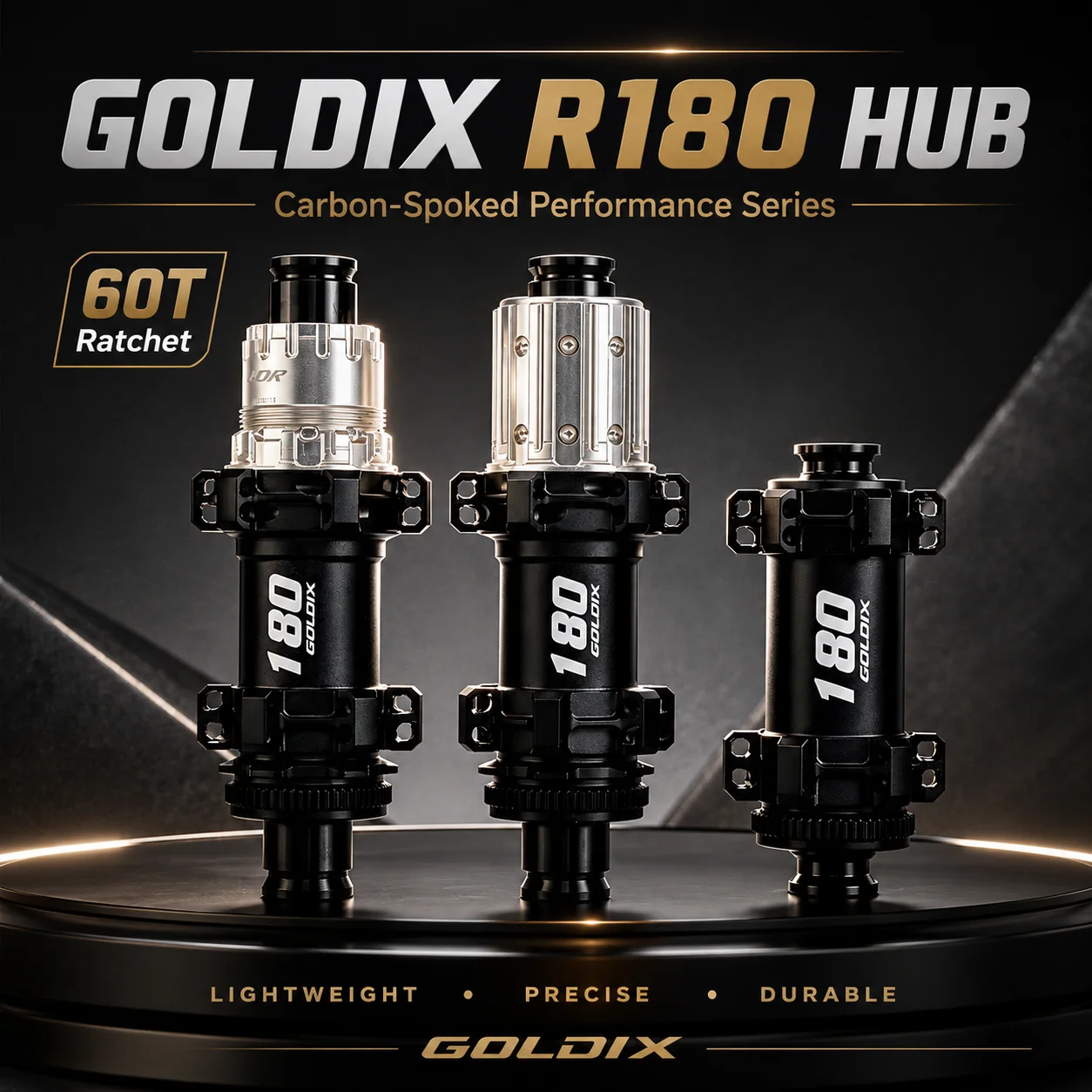 

GOLDIX R180 Road Bike Hub 60T Star Ratchet Centerlock Disc Brake Carbon Spoke Compatible Road Disc Hub