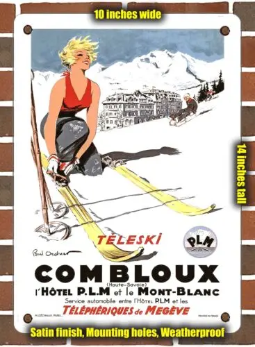 METAL SIGN - 1935 Combloux PLM Ski Lift - 10x14 Inches