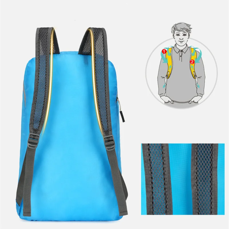 Tragbarer faltbarer Reise rucksack leichter Sport rucksack multifunktion ale Outdoor-Bergsteiger tasche Unisex wasserdichter Rucksack – Detail 22