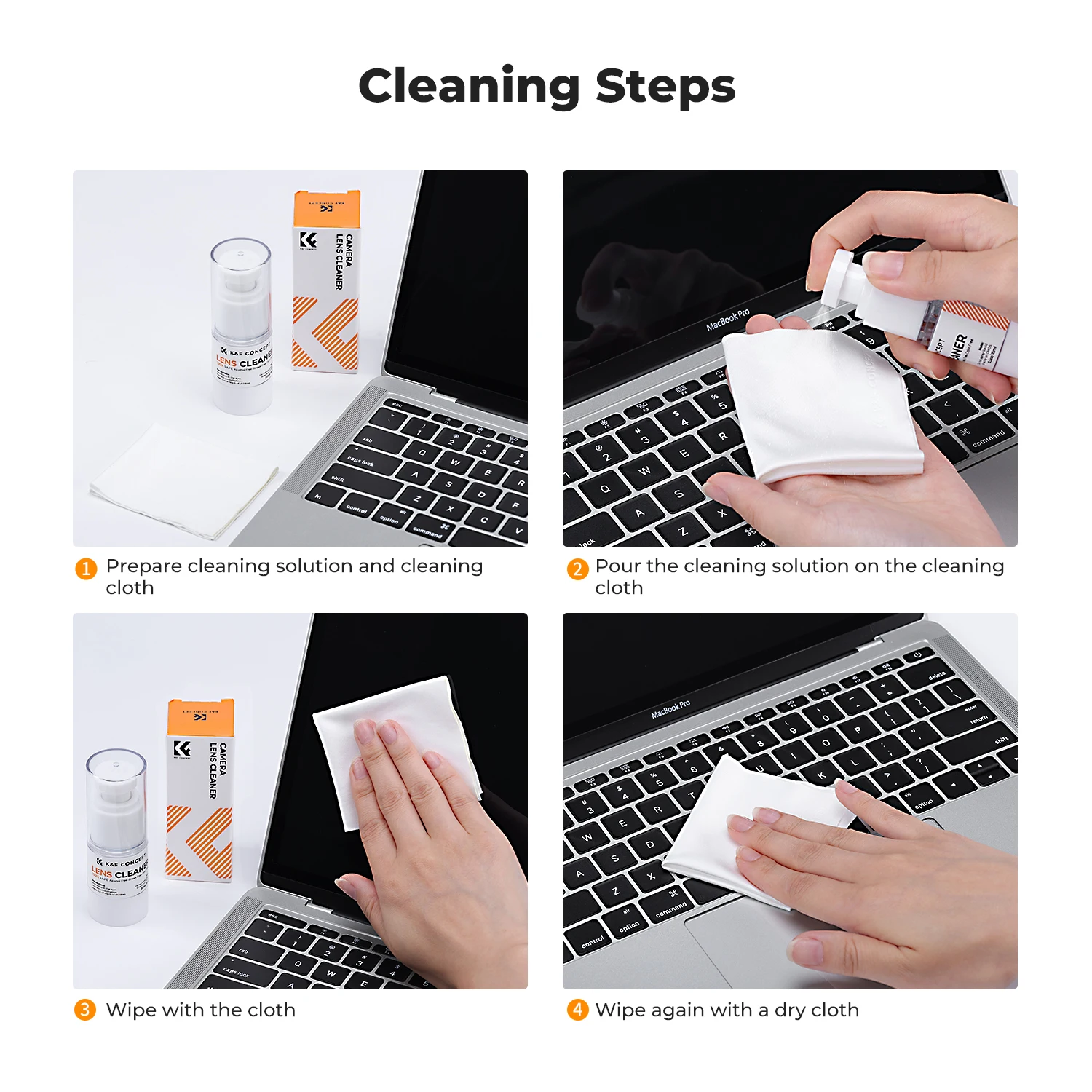 K&F Concept 15 мл профессиональная чистящая жидкость для цифровой зеркальной камеры для объектива, ноутбука, сотового телефона, очков, часов, CCD/CMOS, чистящая жидкость