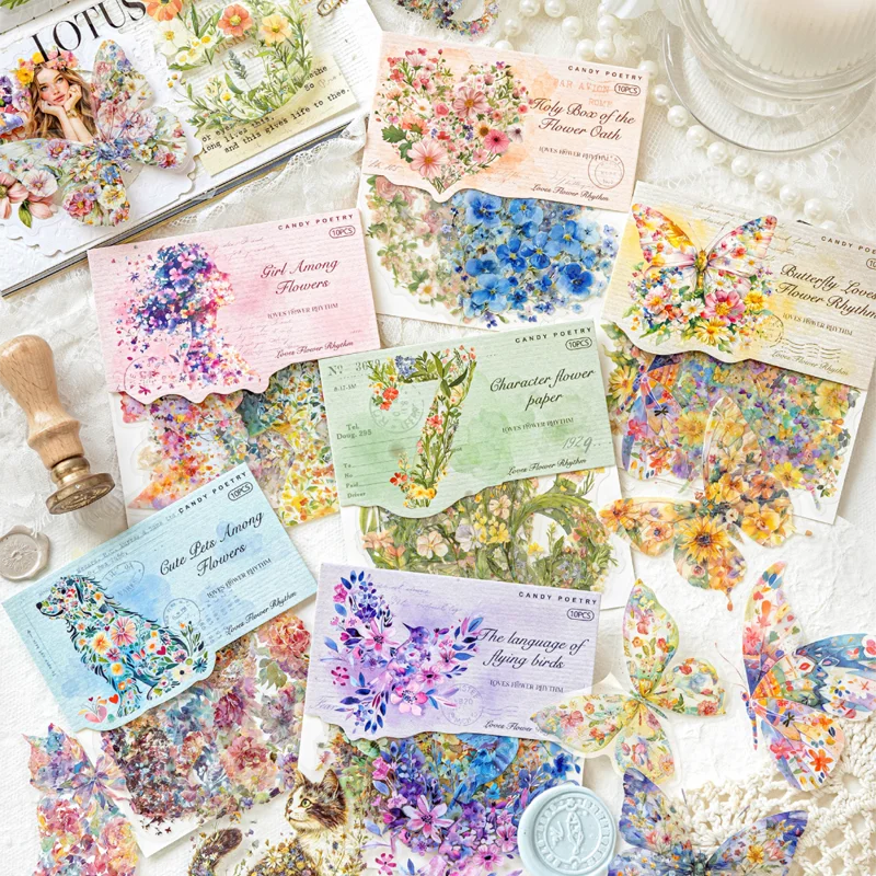 السيد ورقة زهرة العالم سلسلة الجليد كريستال PET ملصقات الحبر الأبيض مجموعة ملصقات مقاومة للماء DIY مواد الديكور للمخططين #2