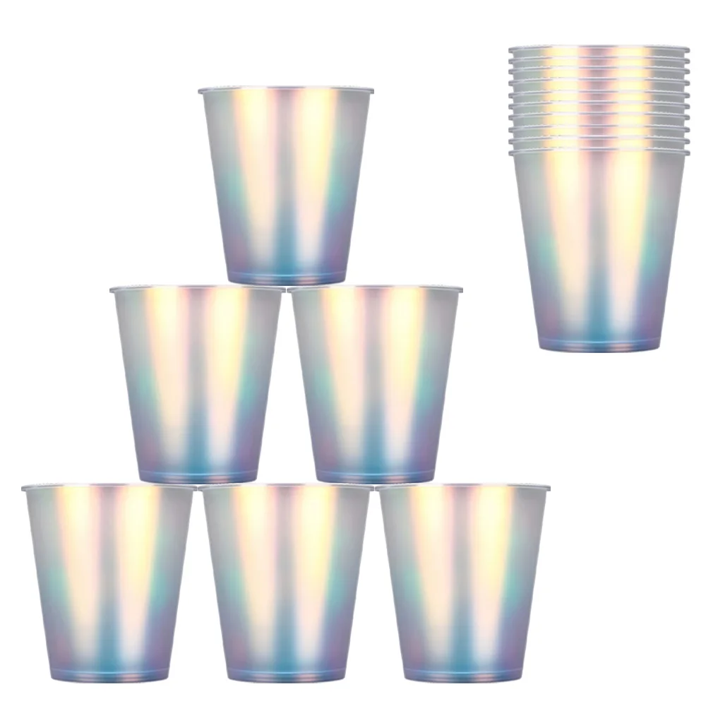 10 قطعة LED توهج في الظلام أكواب كؤوس مشروبات متوهجة أكواب المتاح النيون تضيء الكؤوس للحزب والبار والمناسبات الليلية