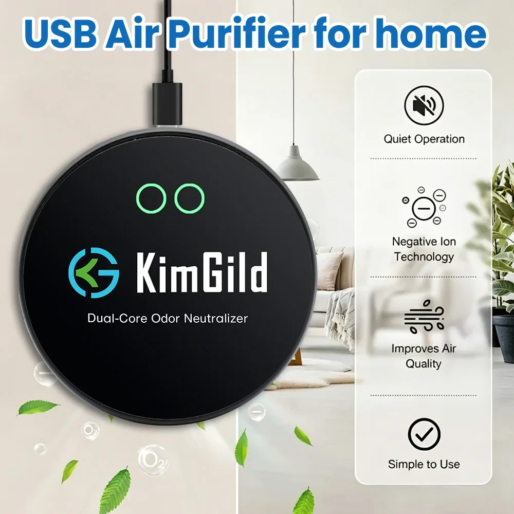 スマートトイレ空気清浄機、デュアルコア浴室消臭器、ファンレス超静音usbプラグアンドプレイ消臭器、メンテナンス不要