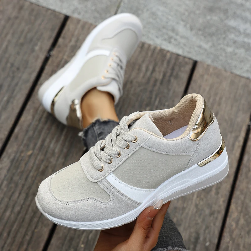 

New Spring Autumn Platform Women Casual Breathable Sneakers Comfort Women Platform Shoes Lace Fashion Women Vulcanized Shoes