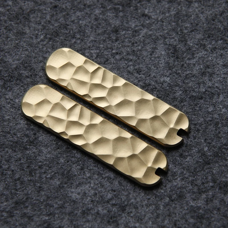 Parches de escala de mango de cuchillo de latón para Victorinox, Clip de uñas del ejército suizo, agarre ejecutivo 81, accesorios de bricolaje, 65mm, 1 par