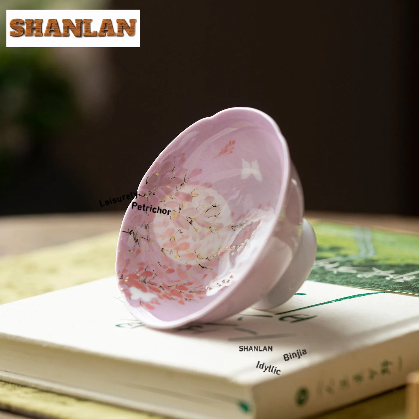 80ml Pure Hand-painted Moonlight Wisteria Teacup Tea Bowl Sample Tea Cup Tea-tasting Fragrance Cup Jianzhan Master Cups Tea Item
