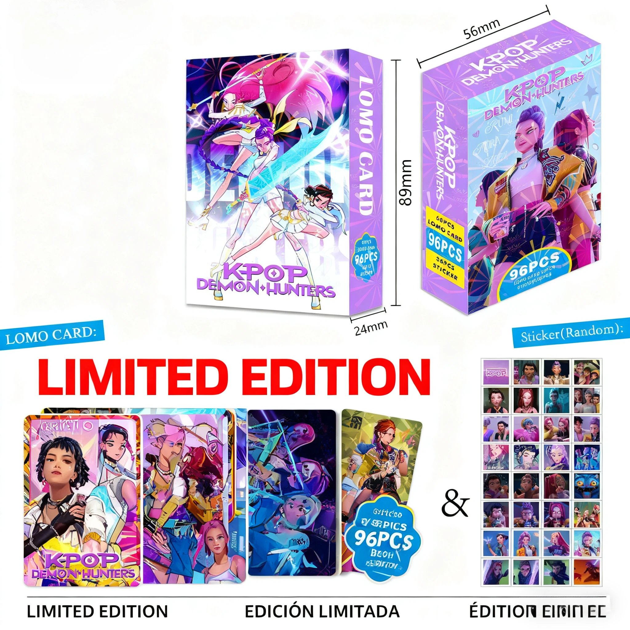 

96PCS Kpop Demon Hunters LOMO Cards Set, Anime Photocard Collection, Idol Fan Merch Gift for Collectors and Kpop Lovers