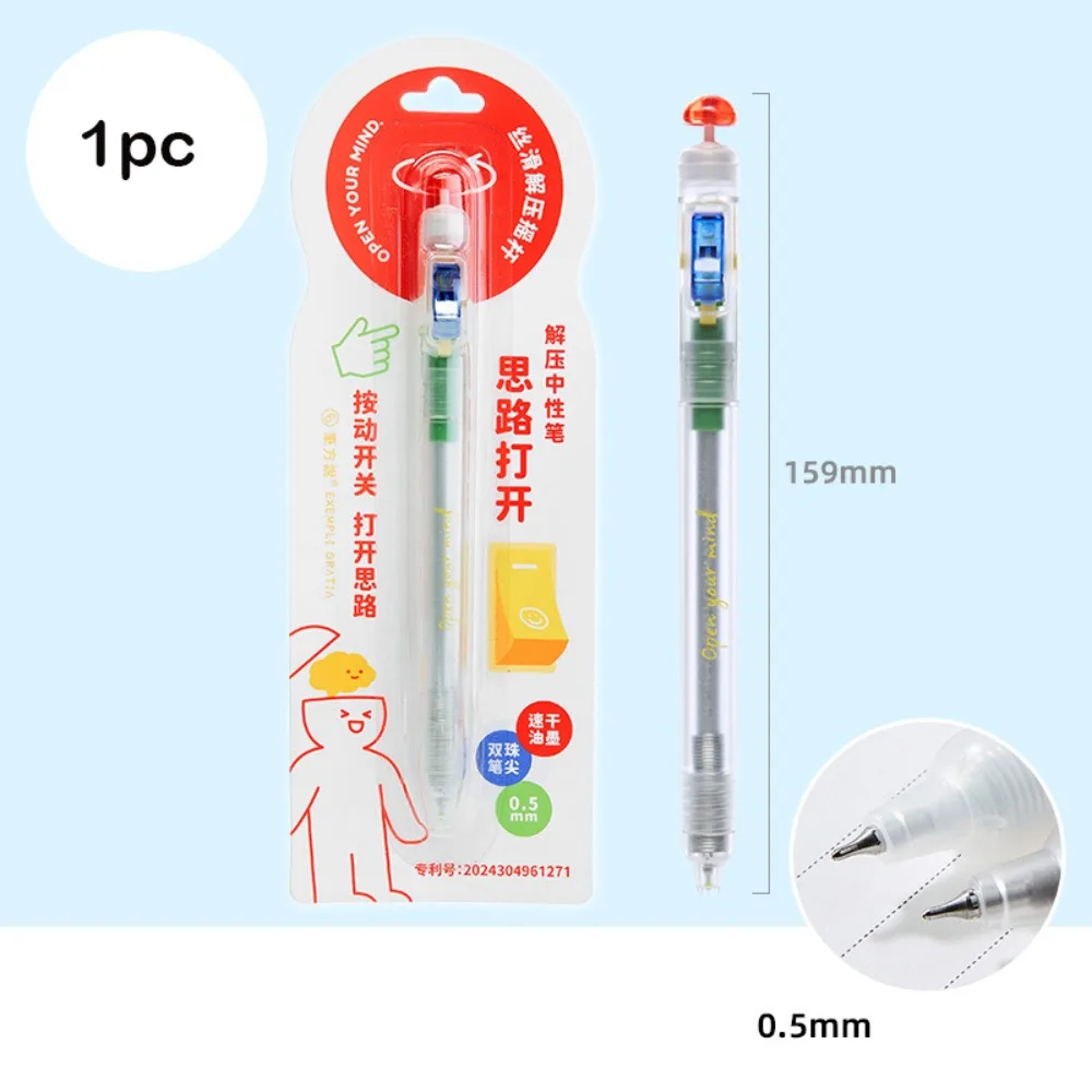 New 0.5mm Relax Switch Pen Smooth Writing Anti-Anxiety Fidget Clicker Gel Pen Study Tool for Exam Prep