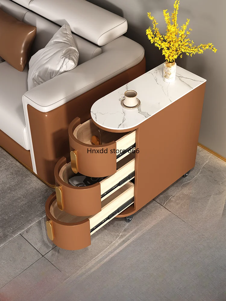 Bedside table Simple modern bedroom narrow side cabinet with wheels Small crevice storage locker Bedside table