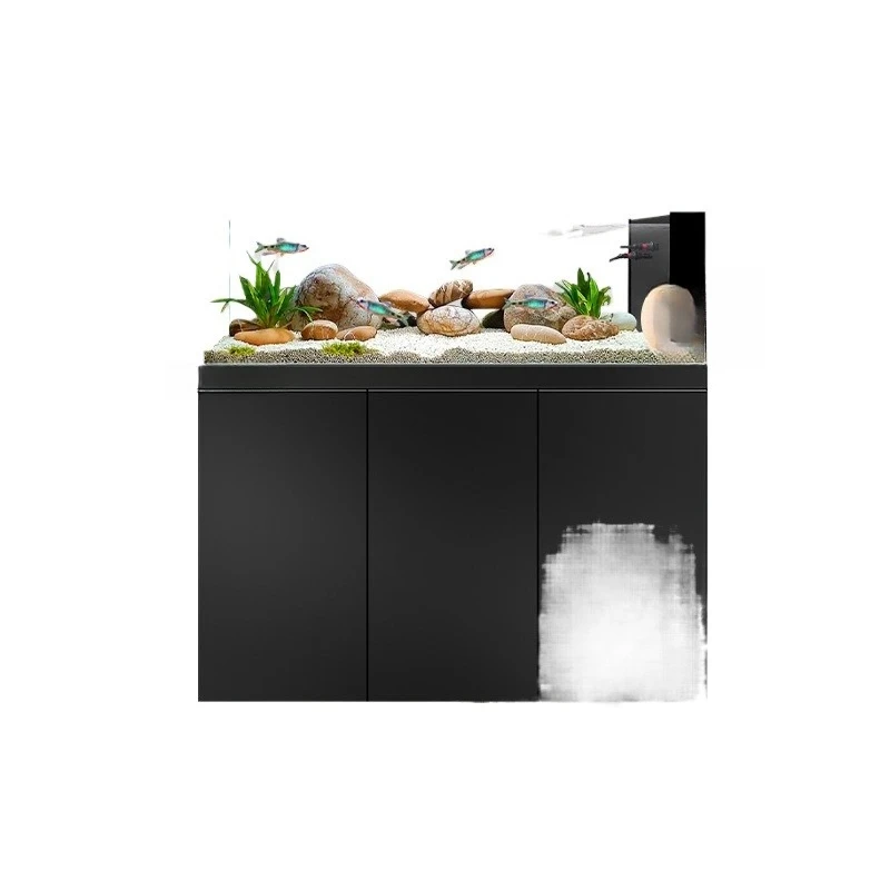 A full set of fish tanks, large landscaping, ultra-white glass bottom filter ecological landing, large fish tank living room for