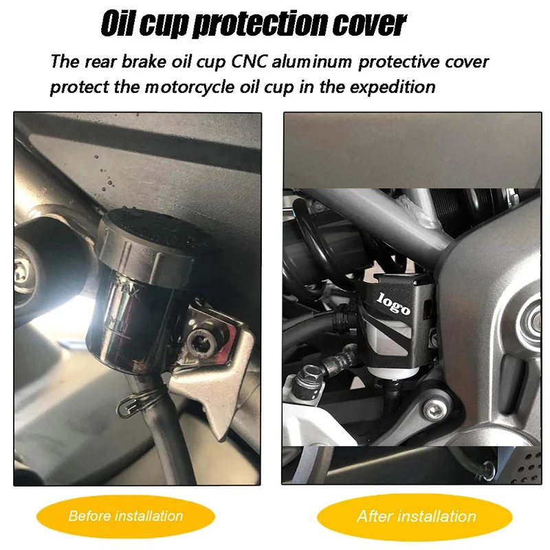 Motorcycle CNC Rear Brake Fluid Reservoir Guard Cover Oil Cup Guard For Yamaha Fazer FZ6 FZ-6 FZ 6 FZ6R FZ6N 2010 - 2024 2023