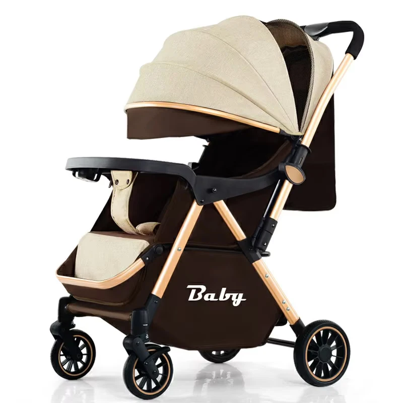 Lightweight Baby Stroller High Landscape Newborn Two-way Swivel Seat Foldable Four-wheel Shock Absorption Travel Stroller