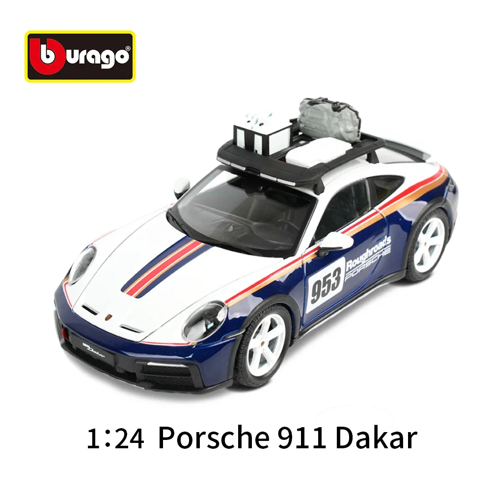 Bburago 1:24 Scale Porsche 911 Dakar Weissach alloy racing car Alloy Luxury Vehicle Diecast Car Model Toy Collection Gift