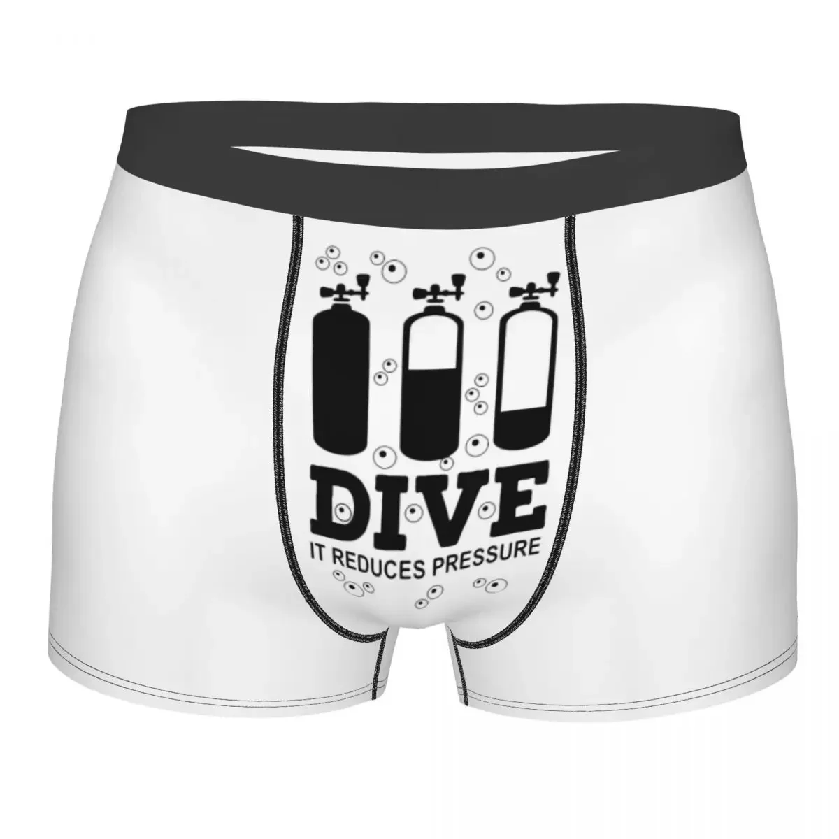 Custom Scuba  Underwear Men Stretch Dive Diver Quote Boxer Briefs Shorts Panties Soft Underpants For Homme