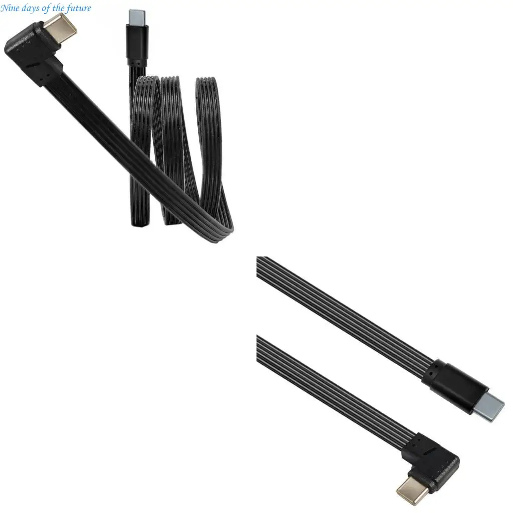 Silicone USB Type C Charging Cord 480Mbps Data Transfer Angled Connector FPV E65A