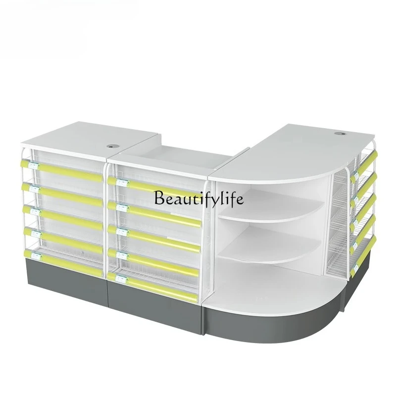 

Supermarket convenience store checkout page store small cabinet table commercial corner