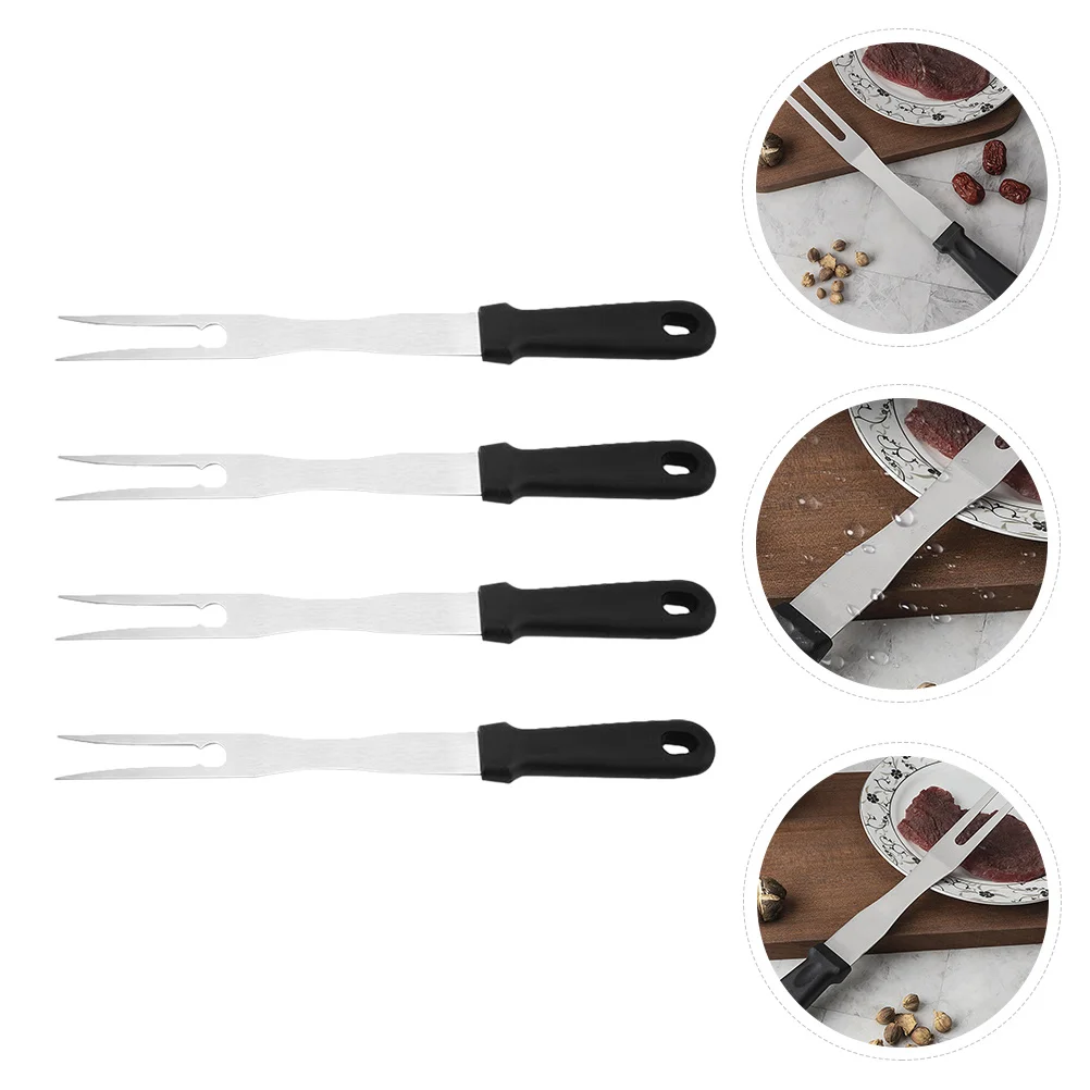 

4pcs Stainless Steel BBQ Forks Durable Roasting Sticks Grilling Tools Practical Skewers Kitchen Barbecue Accessories