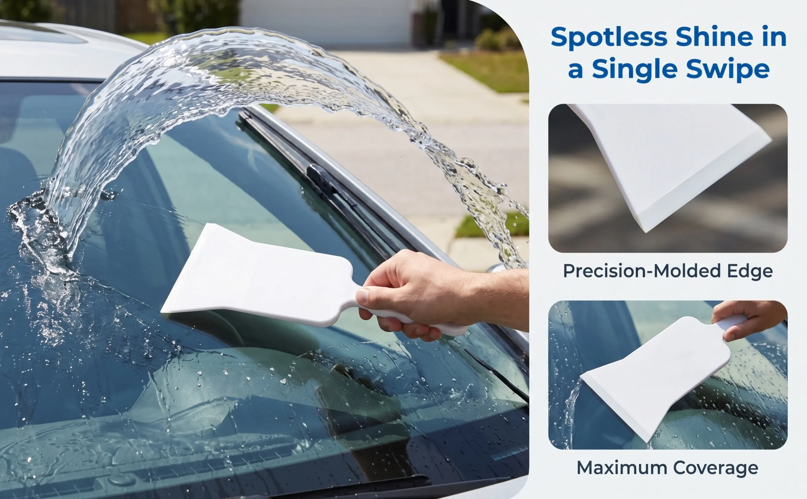 Automotive Squeegee Car Window Tint Thickened Design Wide Mouth Water Removal Blade for Easy Film Installation Cleaning
