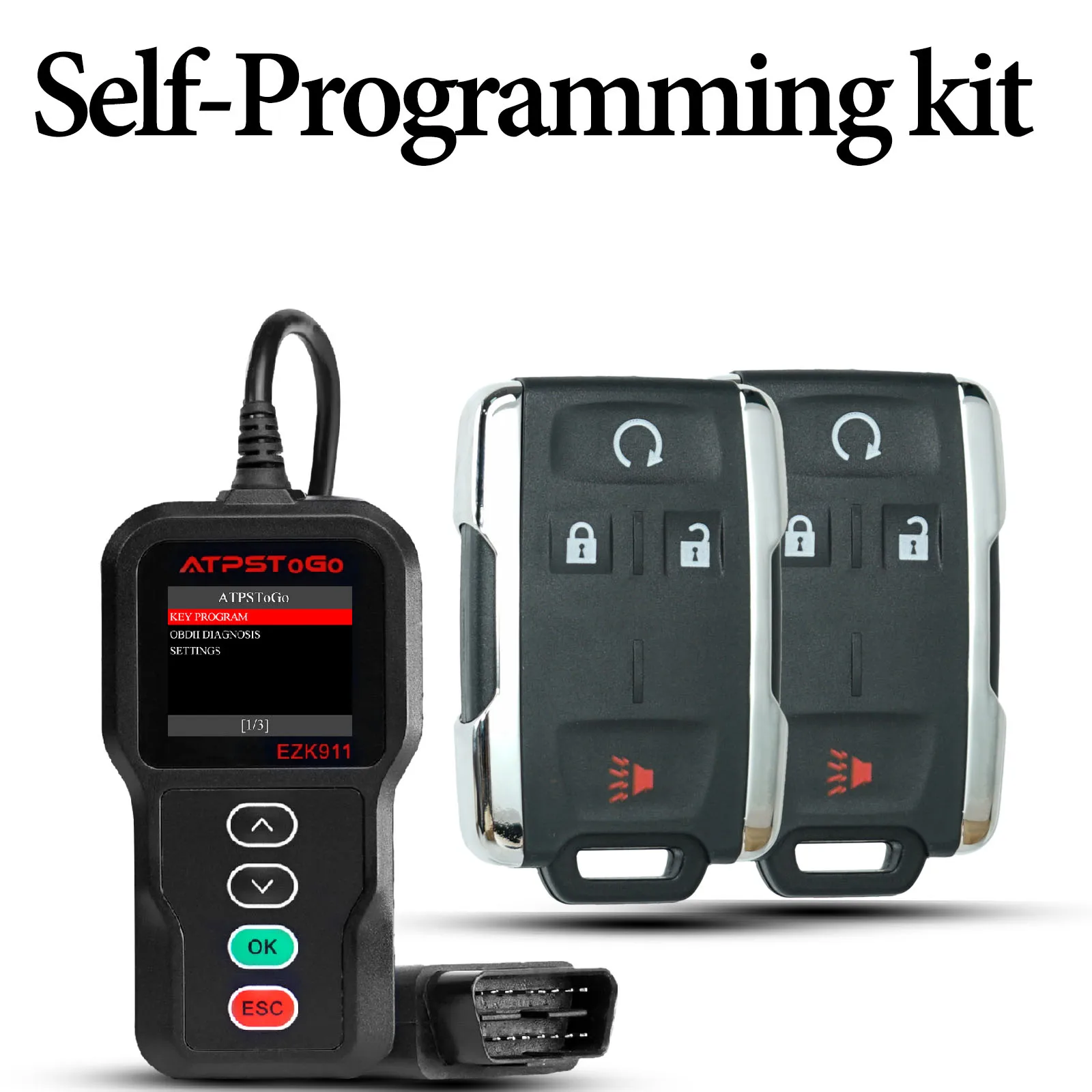 2pcs New Replacement Remote Key fob and Programmer tool For 2015-2018 Chevrolet Colorado Silverado GMC Canyon Sierra programming
