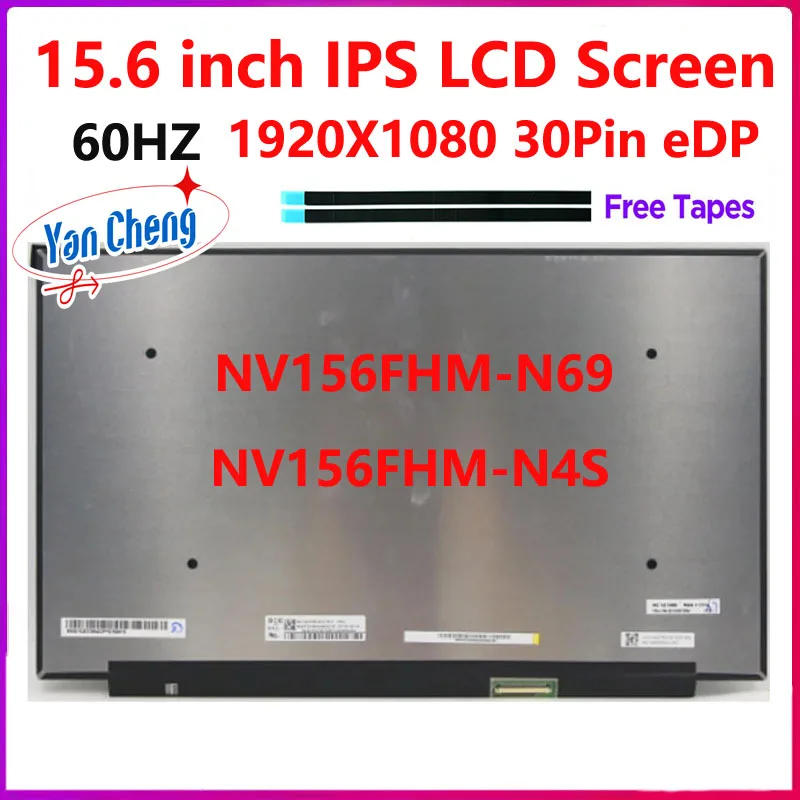 15.6 inch IPS Laptop LCD Screen NV156FHM-N4S NV156FHM-N69 For Lenovo Xiaoxin AIR 15 ARE ALC ITL IIL2020 2021 Display Panel FHD 3