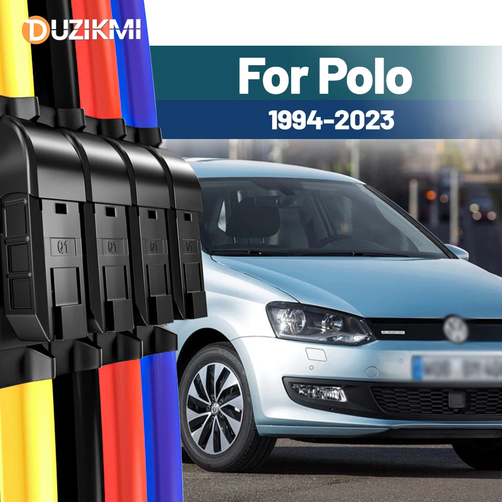 Für VW Polo 6N 9N 6R 6C 1994-2023 2015 2016 2017 2018 2019 2020 2021 2022 2 Stück Frontscheibe Scheibenwischerblätter Rot Blau