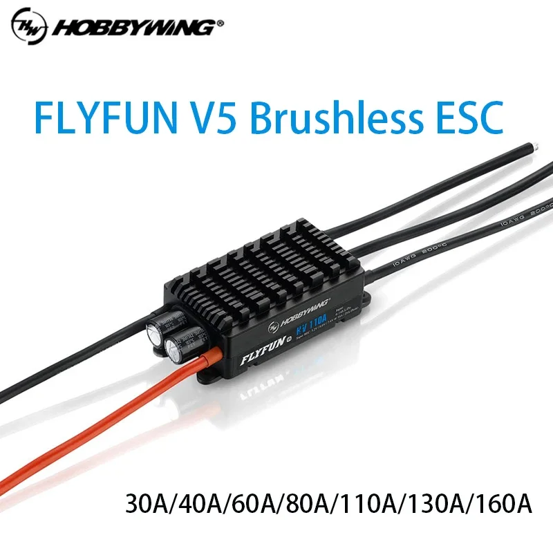 BoMasMHOBBYWING FLYFUN 30A 40A 80A 110A 130A V5 With Reverse Thrust Function ESC Brushless For Drone Airplane.