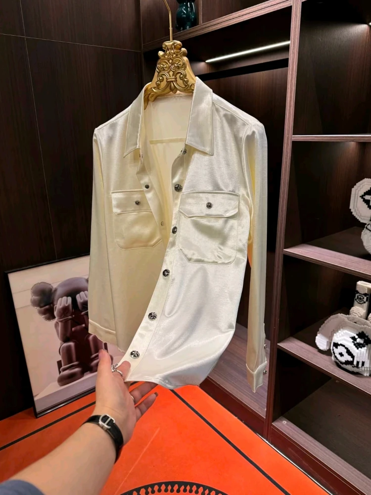 

High Quali Faionable Men's irt Jaet New Arrival Casual Versatile Busin Cool Spring Autumn High End Feeling Haome