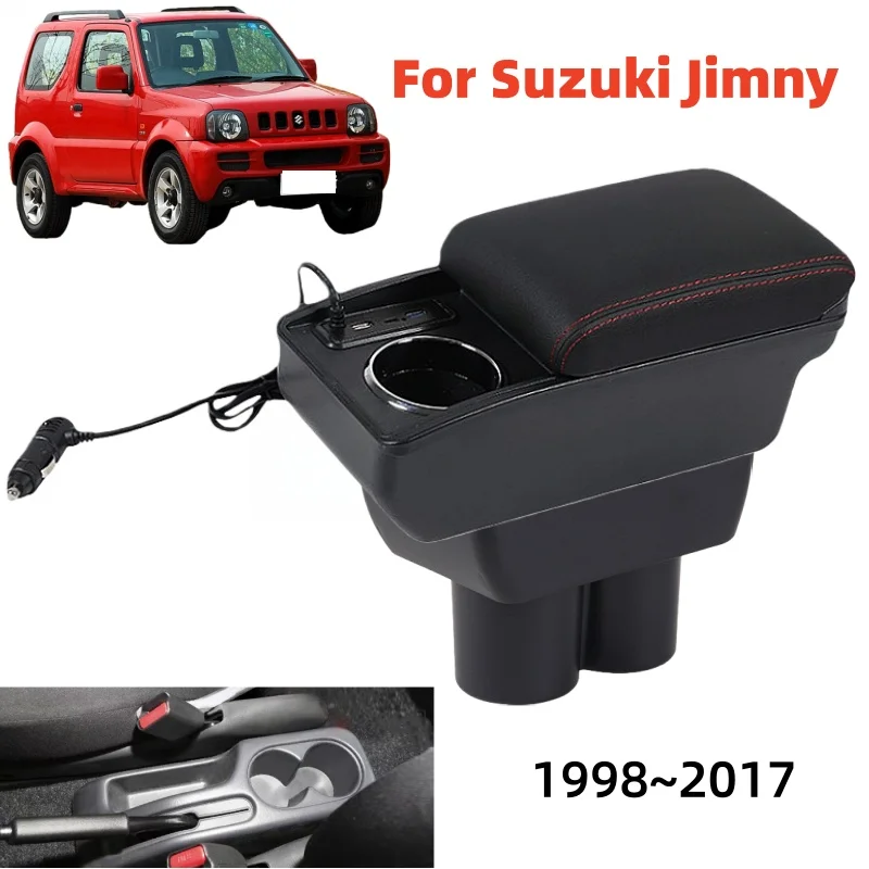 

Car armrest box For Suzuki Jimny JB23 JB43 1998~2017 Central Storage box Arm Rest Center Console with Cup Holder