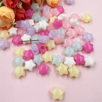 60 Pcs/Lot about 14mm Mixed Acrylic Star Shaped Beads Jelly Color Loose Beading For Jewellery DIY Bracelet Necklace Making