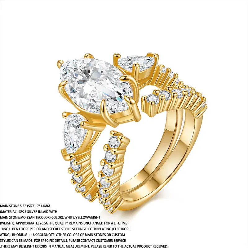 Sparkling Hip Hop Full Moissanite Ring For Men Original 925 Sterling Silver Jewelry Shiny Stylish Men's Moissanite Diamond Ring