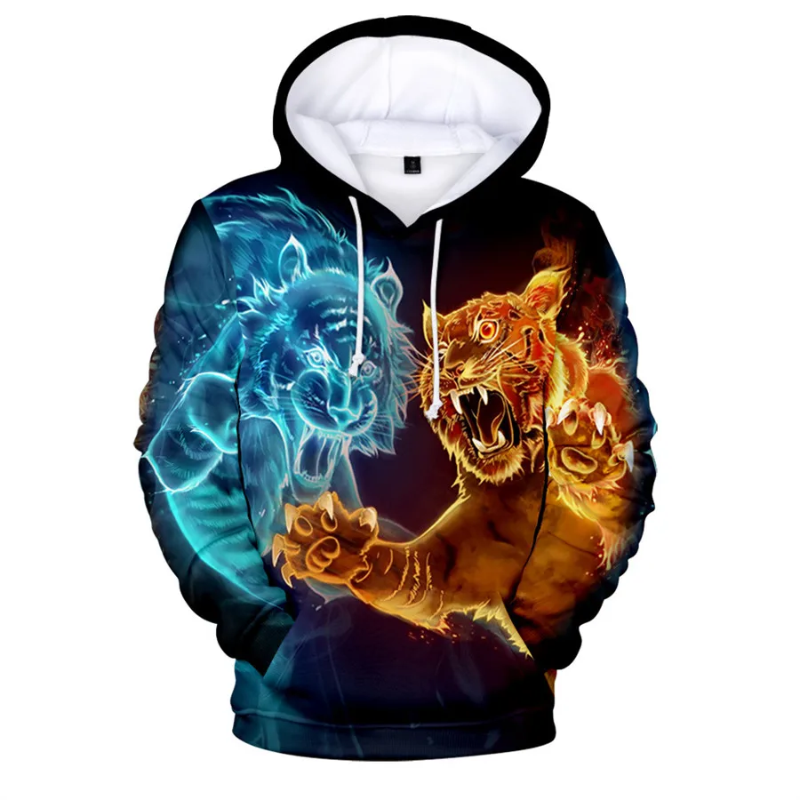 3 a 14 anos crianças hoodies animal o rei tigre impressão adolescentes moletom para meninos harajuku jaqueta dos desenhos animados crianças casaco